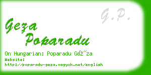 geza poparadu business card